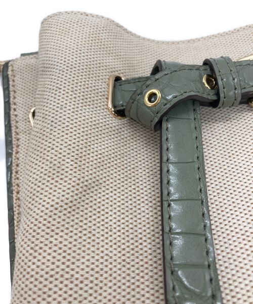 MICHAEL KORS（マイケル・コース）MICHAEL KORS (マイケルコース) エミリアバスケットショルダー ベージュ×グリーンの古着・服飾アイテム