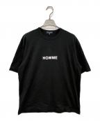 COMME des GARCONS HOMMEコムデギャルソン オム）の古着「綿度詰天竺 製品プリント S/S Tシャツ」｜ブラック
