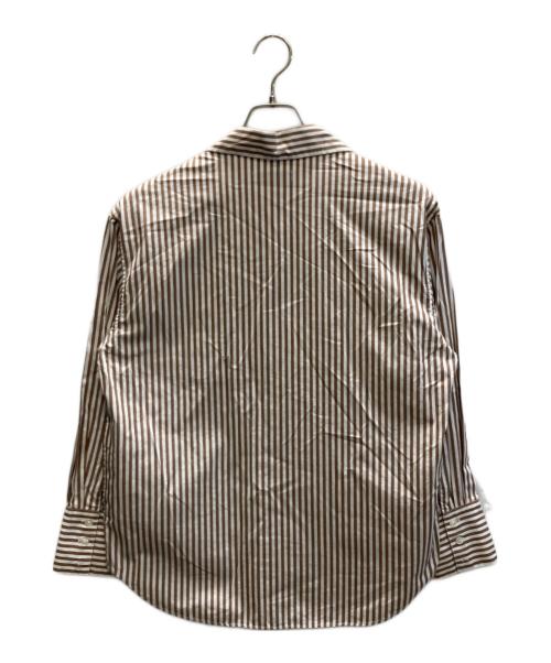 TEN（テン）TEN (テン) Ron Herman (ロンハーマン) オープンカラーストライプシャツ ブラウン×ホワイト サイズ:SIZE Freeの古着・服飾アイテム