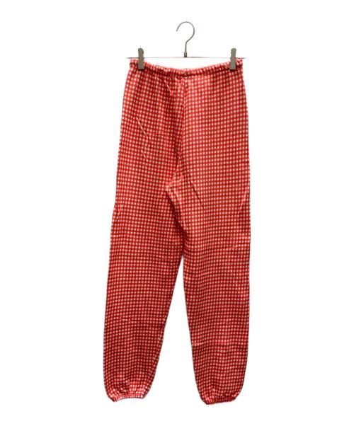 L'EST ROSE（レストローズ）L'EST ROSE (レストローズ) ギンガムチェックショート丈スウェット セットアップ オレンジ サイズ:表記無しの古着・服飾アイテム