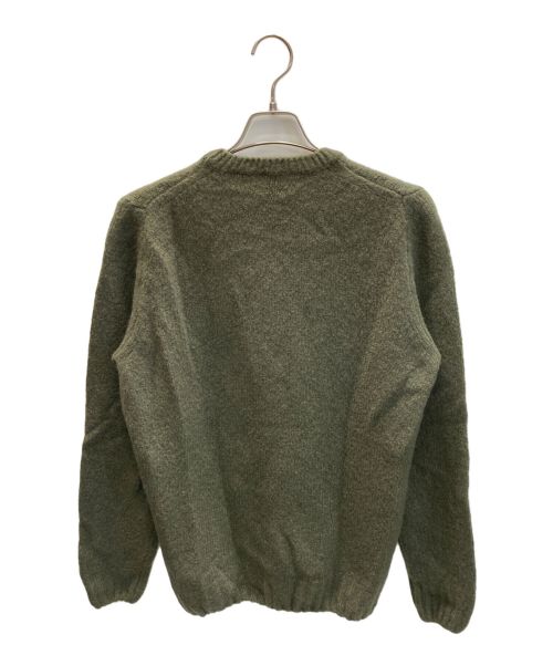 FEDELI（フェデーリ）FEDELI (フェデーリ) エコカシミヤ ウールナイロン ブークレ クルーネック ニット オリーブ サイズ:SIZE 48の古着・服飾アイテム