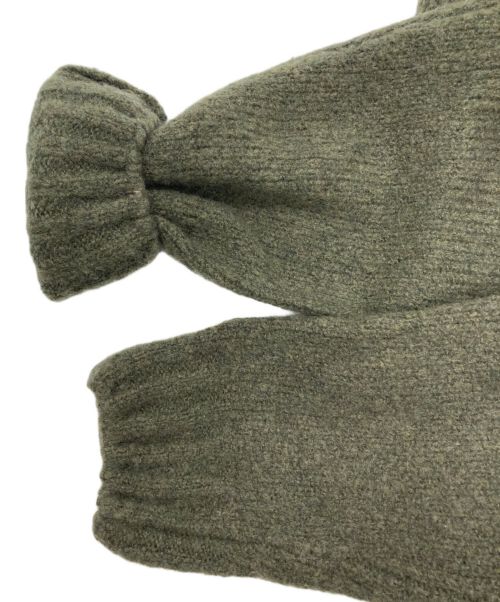 FEDELI（フェデーリ）FEDELI (フェデーリ) エコカシミヤ ウールナイロン ブークレ クルーネック ニット オリーブ サイズ:SIZE 48の古着・服飾アイテム