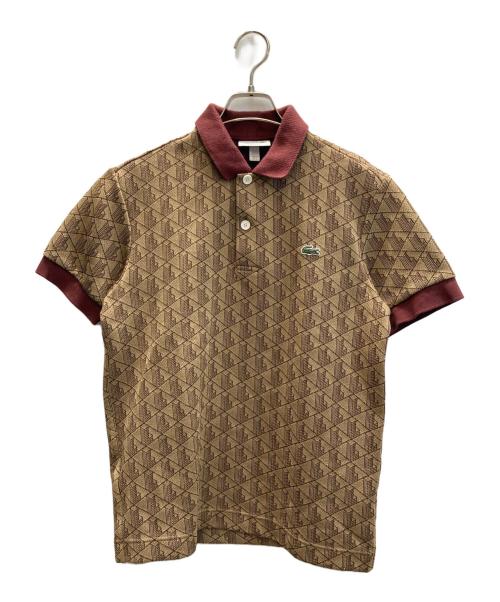 LACOSTE（ラコステ）LACOSTE (ラコステ) モノグラムジャカードポロシャツ ブラウン サイズ:FR 3/US Sの古着・服飾アイテム