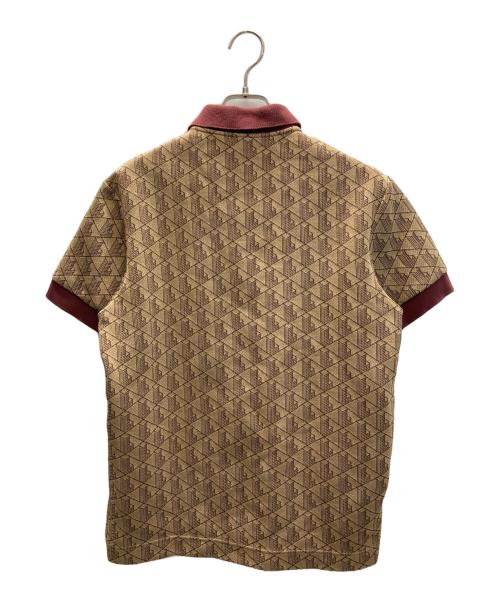 LACOSTE（ラコステ）LACOSTE (ラコステ) モノグラムジャカードポロシャツ ブラウン サイズ:FR 3/US Sの古着・服飾アイテム