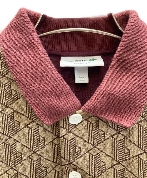 LACOSTE（ラコステ）LACOSTE (ラコステ) モノグラムジャカードポロシャツ ブラウン サイズ:FR 3/US Sの古着・服飾アイテム