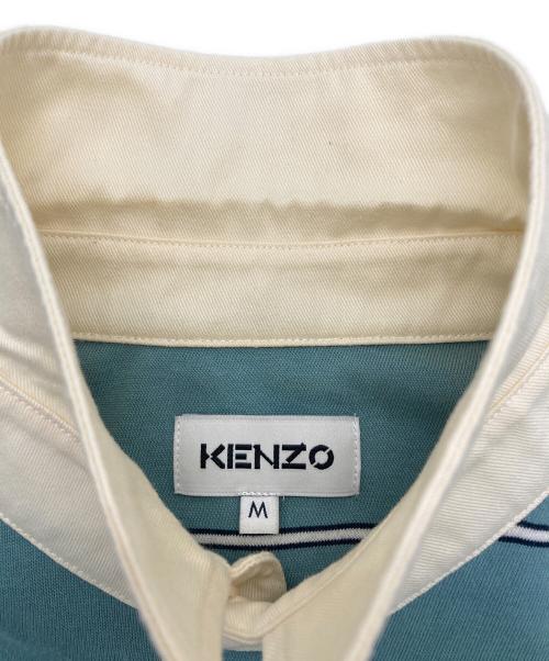 KENZO（ケンゾー）KENZO (ケンゾー) TIGER EMBROIDERED STRIPE POLO SHIRT ブルー サイズ:SIZE Mの古着・服飾アイテム