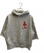 Americanaアメリカーナ）の古着「ロゴプリントS/Sパーカー」｜グレー