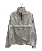 CMMN SWDNコモンスウェーデン）の古着「ハーフジップストライプジャケット」｜ホワイト