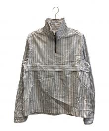 CMMN SWDN（コモンスウェーデン）の古着「ハーフジップストライプジャケット」｜ホワイト