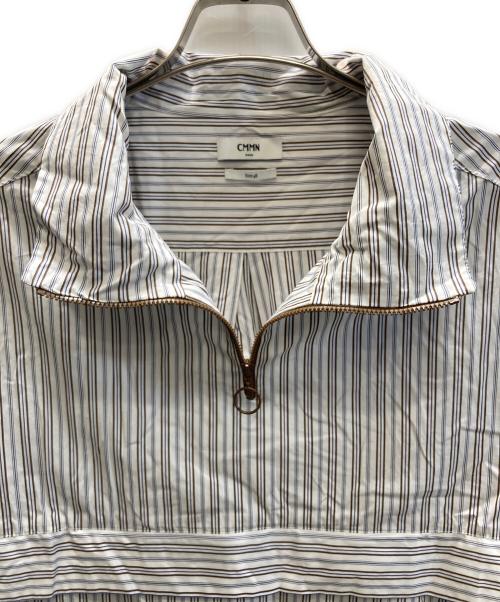 CMMN SWDN（コモンスウェーデン）CMMN SWDN (コモンスウェーデン) ハーフジップストライプジャケット ホワイト サイズ:SIZE 48の古着・服飾アイテム