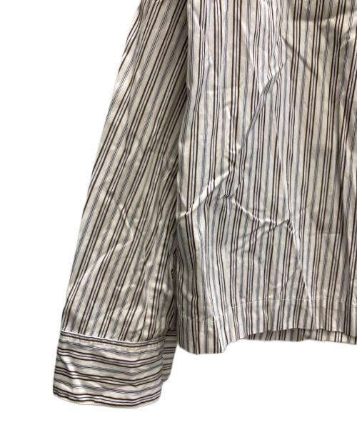 CMMN SWDN（コモンスウェーデン）CMMN SWDN (コモンスウェーデン) ハーフジップストライプジャケット ホワイト サイズ:SIZE 48の古着・服飾アイテム