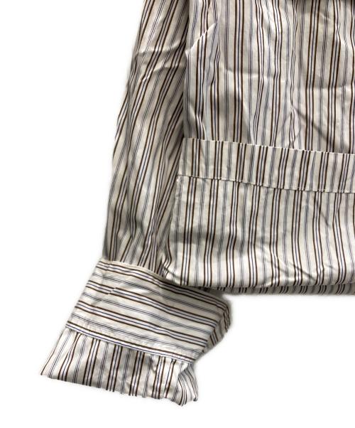 CMMN SWDN（コモンスウェーデン）CMMN SWDN (コモンスウェーデン) ハーフジップストライプジャケット ホワイト サイズ:SIZE 48の古着・服飾アイテム