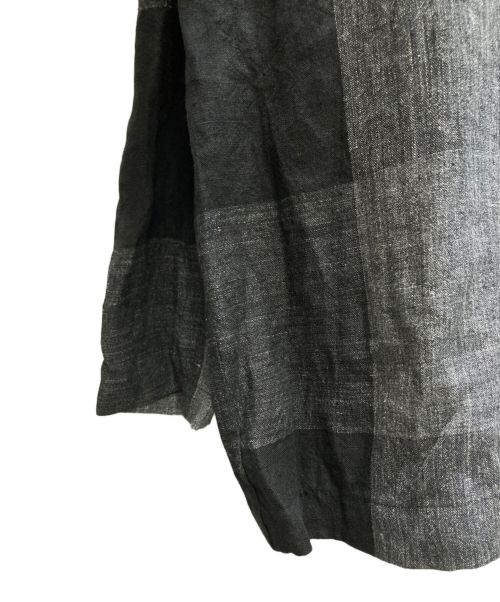 South2 West8（サウスツー ウエストエイト）South2 West8 (サウスツー ウエストエイト) String V Neck Shirt - Linen Block Plaid ブラック サイズ:Sの古着・服飾アイテム