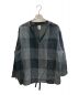 South2 West8（サウスツー ウエストエイト）の古着「String V Neck Shirt - Linen Block Plaid」｜ブラック
