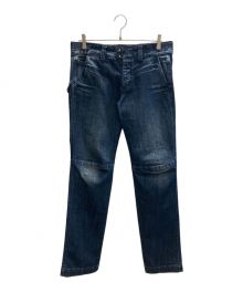 MARITHE+FRANCOIS GIRBAUD（マリテフランソワジルボー）の古着「クラッシュ加工ストレートカーゴデニム」｜インディゴ