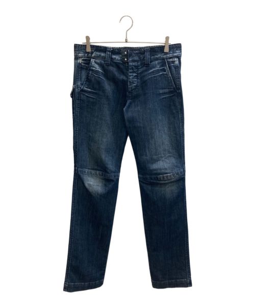 MARITHE+FRANCOIS GIRBAUD（マリテフランソワジルボー）MARITHE+FRANCOIS GIRBAUD (マリテフランソワジルボー) クラッシュ加工ストレートカーゴデニム インディゴ サイズ:SIZE Lの古着・服飾アイテム