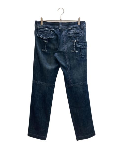 MARITHE+FRANCOIS GIRBAUD（マリテフランソワジルボー）MARITHE+FRANCOIS GIRBAUD (マリテフランソワジルボー) クラッシュ加工ストレートカーゴデニム インディゴ サイズ:SIZE Lの古着・服飾アイテム