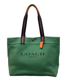 COACH（コーチ）の古着「カラーブロックトート」｜グリーン×ブラウン