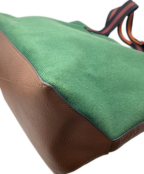 COACH（コーチ）COACH (コーチ) カラーブロックトート グリーン×ブラウンの古着・服飾アイテム
