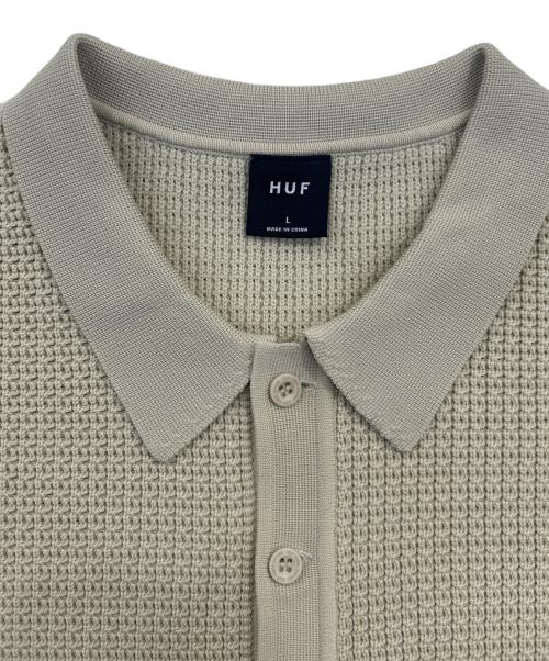 HUF（ハフ）HUF (ハフ) KNIT POLO ベージュ サイズ:Lの古着・服飾アイテム