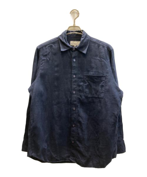 FOLL（フォル）FOLL (フォル) french linen heavy washed shirt ネイビー サイズ:SIZE 2の古着・服飾アイテム