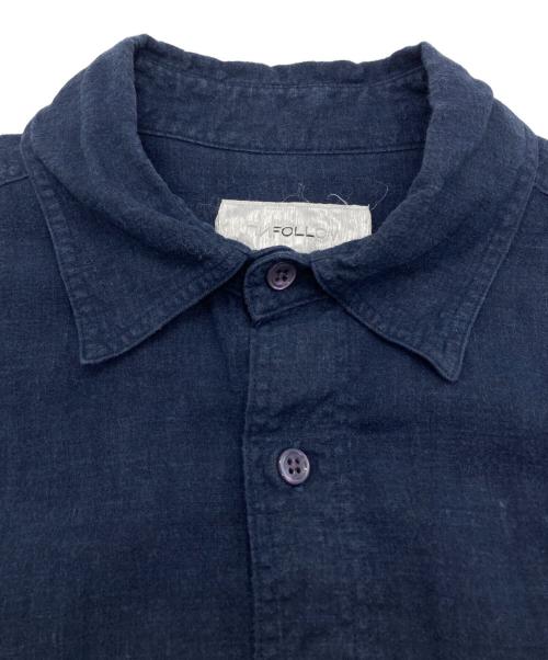 FOLL（フォル）FOLL (フォル) french linen heavy washed shirt ネイビー サイズ:SIZE 2の古着・服飾アイテム