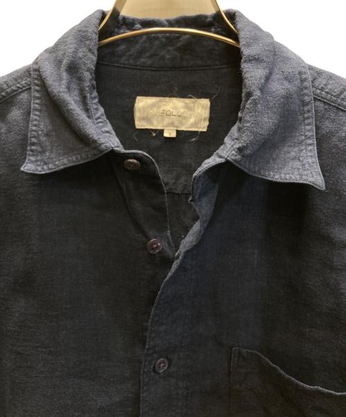 FOLL（フォル）FOLL (フォル) french linen heavy washed shirt ネイビー サイズ:SIZE 2の古着・服飾アイテム