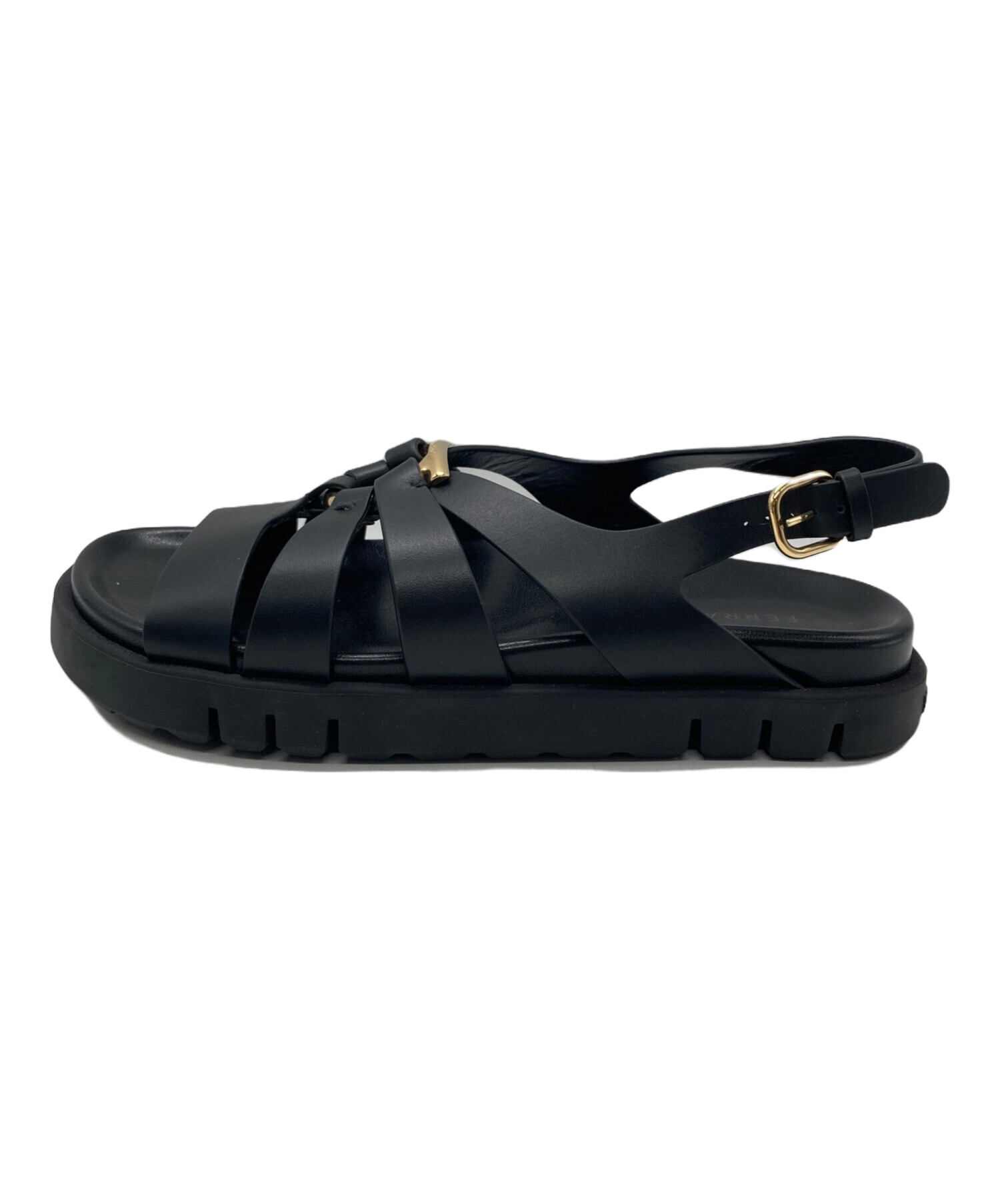 FERRAGAMO ブラックリボンサンダル フェラガモ サンダル ブラック FERRAGAMO ブラックリボン