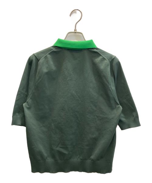 CABAN（キャバン）CABaN (キャバン) ポリエステル バイカラーカーディガン グリーン サイズ:FREEの古着・服飾アイテム