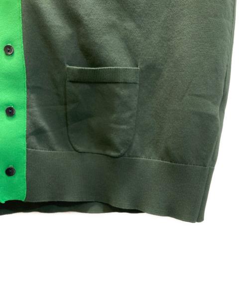 CABAN（キャバン）CABaN (キャバン) ポリエステル バイカラーカーディガン グリーン サイズ:FREEの古着・服飾アイテム