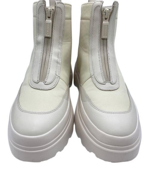 HUNTER（ハンター）HUNTER (ハンター) EXPLORER ANKLE ZIP FLATFORM BOOT ホワイト サイズ:US 8の古着・服飾アイテム