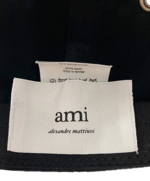 AMI Alexandre Mattiussi（アミアレクサンドルマテュッシ）AMI Alexandre Mattiussi (アミ アレクサンドル マテュッシ) キャップ ブラックの古着・服飾アイテム