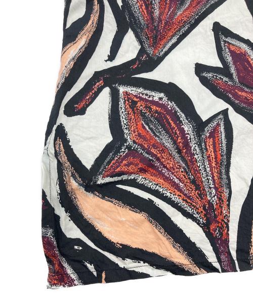 Salvatore Ferragamo（サルヴァトーレ フェラガモ）Salvatore Ferragamo (サルヴァトーレ フェラガモ) フローラルシャツ ベージュ×ボルドー サイズ:40の古着・服飾アイテム