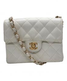 CHANEL（シャネル）の古着「キャビアスキン　ミニマトラッセチェーンショルダーバッグ」｜ホワイト