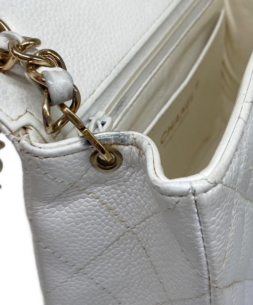 CHANEL（シャネル）CHANEL (シャネル) キャビアスキン　ミニマトラッセチェーンショルダーバッグ ホワイト サイズ:FREEの古着・服飾アイテム