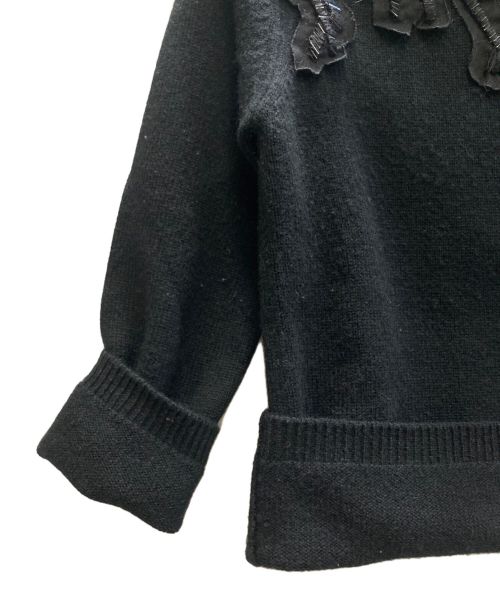 PRADA（プラダ）PRADA (プラダ) カシミヤビジューニット ブラック サイズ:SIZE 38の古着・服飾アイテム