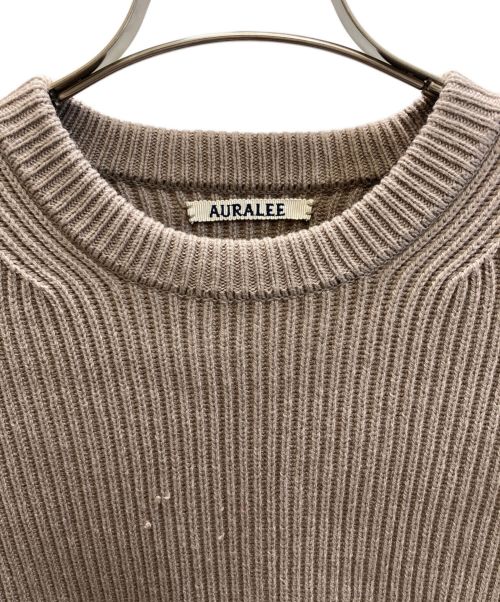 AURALEE（オーラリー）AURALEE (オーラリー) SUPER FINE WOOL RIB KNIT BIG P/O ブラウン サイズ:SIZE 0の古着・服飾アイテム