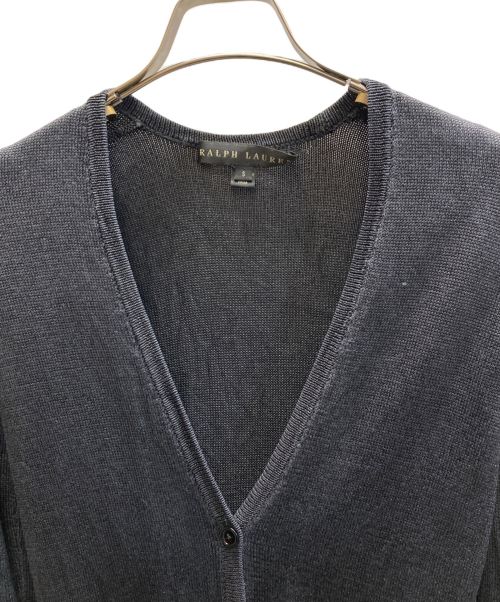 RALPH LAUREN BlackLabel（ラルフローレンブラックレーベル）RALPH LAUREN BlackLabel (ラルフローレンブラックレーベル) シルクロングカーディガン ブラック サイズ:Ｓの古着・服飾アイテム