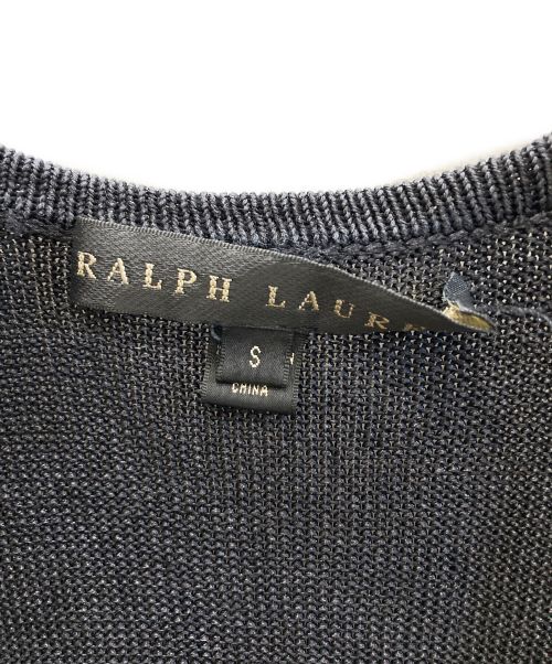 RALPH LAUREN BlackLabel（ラルフローレンブラックレーベル）RALPH LAUREN BlackLabel (ラルフローレンブラックレーベル) シルクロングカーディガン ブラック サイズ:Ｓの古着・服飾アイテム