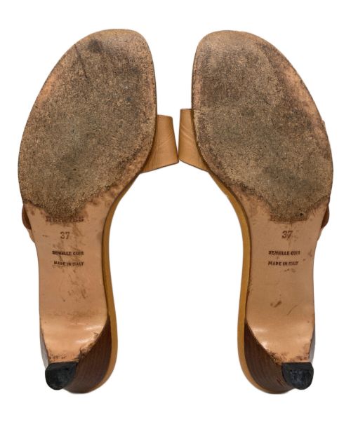 HERMES（エルメス）HERMES (エルメス) ダブルベルトサンダル ブラウン サイズ:SIZE 37の古着・服飾アイテム