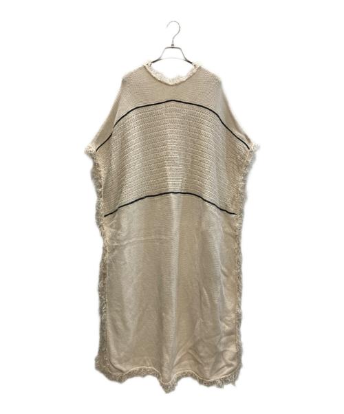 ADAWAS（アダワス）ADAWAS (アダワス) Vネックコットンローゲージワンピース ベージュ サイズ:SIZE Freeの古着・服飾アイテム