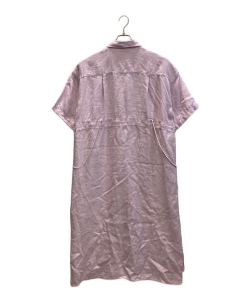 BEAMS BOY（ビームスボーイ）BEAMS BOY (ビームスボーイ) maturely / Linen Blend Work Shirt Dress パープルの古着・服飾アイテム