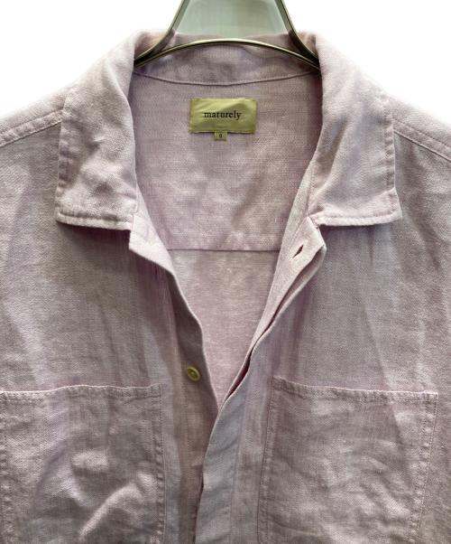 BEAMS BOY（ビームスボーイ）BEAMS BOY (ビームスボーイ) maturely / Linen Blend Work Shirt Dress パープルの古着・服飾アイテム