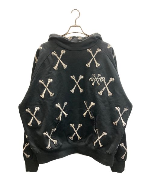 MAYO（メイヨー）MAYO (メイヨー) CROSS BONES Embroidery Hoodie ブラック サイズ:SIZE XLの古着・服飾アイテム