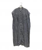 SOILソイル）の古着「シャツワンピース」｜ホワイト×ネイビー