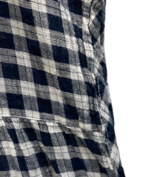 SOIL（ソイル）SOIL (ソイル) シャツワンピース ホワイト×ネイビー サイズ:2の古着・服飾アイテム