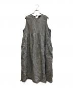 オオカミとフクロウオオカミトフクロウ）の古着「フクロウと小さい花びらのティール」｜ホワイト×ブラック