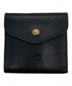 IL BISONTEイル ビゾンテ）の古着「レザーフラップ二つ折りウォレット」｜ブラック