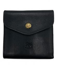 IL BISONTE（イル ビゾンテ）の古着「レザーフラップ二つ折りウォレット」｜ブラック