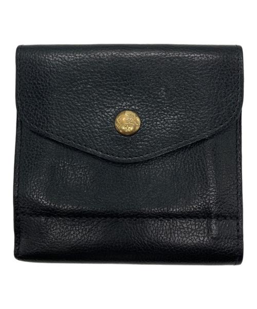 IL BISONTE（イル ビゾンテ）IL BISONTE (イル ビゾンテ) レザーフラップ二つ折りウォレット ブラックの古着・服飾アイテム